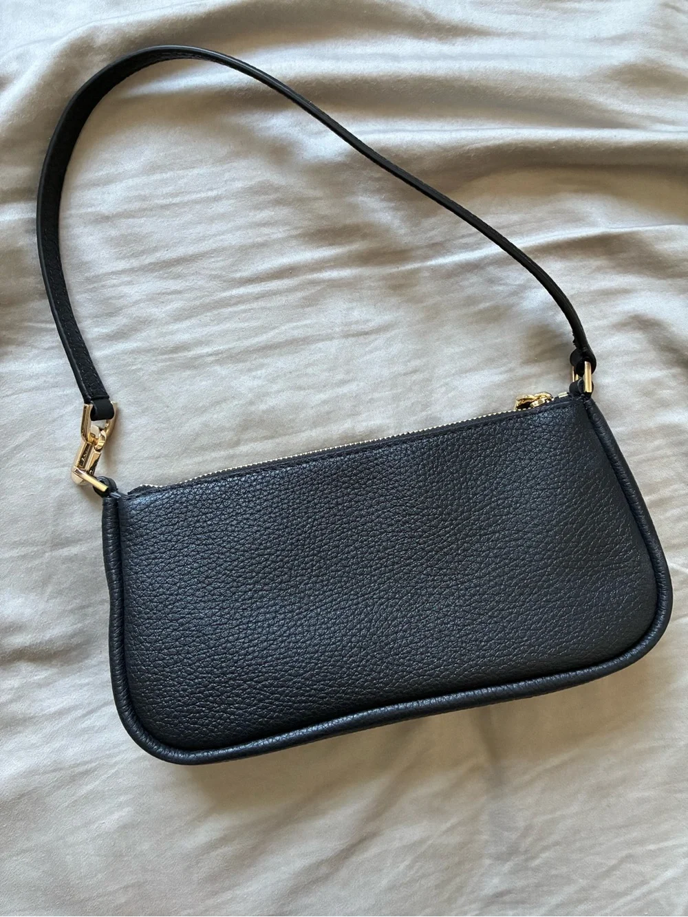 kate spade Kayla Mini Bag Black Pebble Leather Gold Accent Shoulder Bag